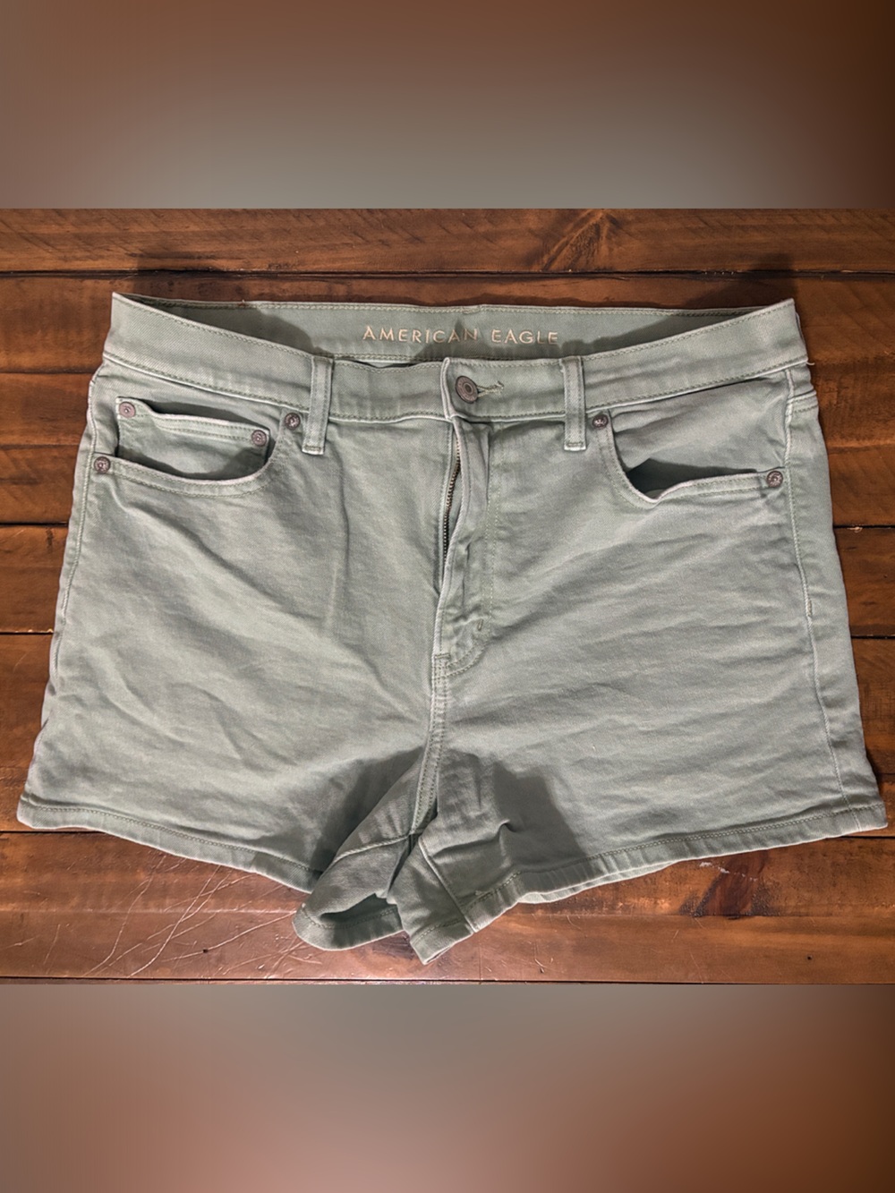 American Age Light Sage Denim Shorts